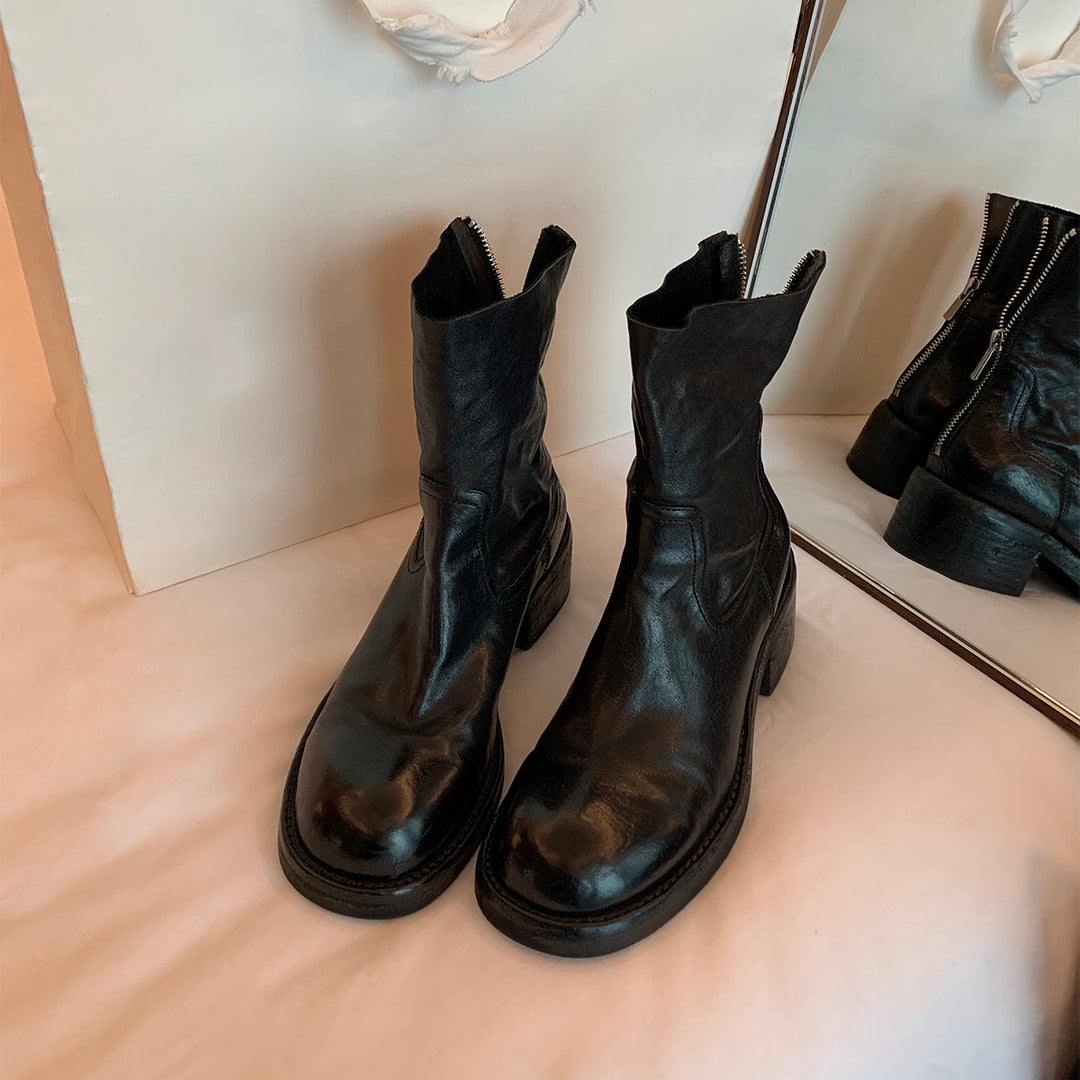 Damen modische Ankle Boots mit einzigartigem Reißverschluss und elegantem Schnitt R&B