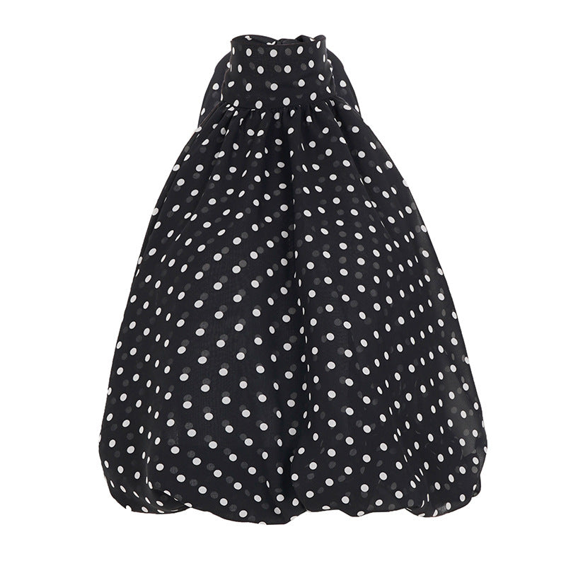 Damen Haltertop mit Polka-Dots und Schleifenakzent R&B