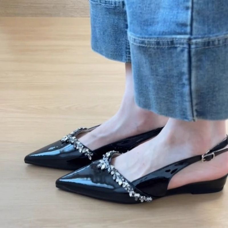 Damen Slingback Pumps mit funkelnder Strassverzierung R&B