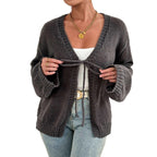 Damen gemütlicher Strickcardigan mit modernem BindR&Band R&B