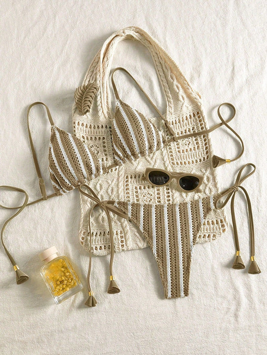Damen Strappy Bikiniset mit verstellbaren Trägern R&B