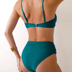 Damen Hochtaillierter Bikini mit raffiniertem Raffungselement und elegantem Schmuckdetail R&B