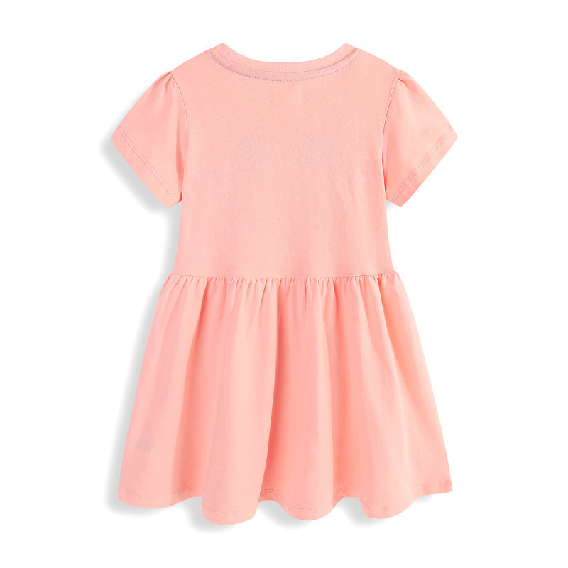Mädchen Sommerkleid mit buntem Einhornmotiv und fröhlichen Applikationen R&B