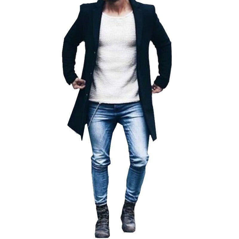 Herren eleganter Mantel mit hochwertigen Details R&B