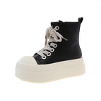 Damen Plattform Sneakers mit modischem Obermaterial und auffälligem Absatz R&B
