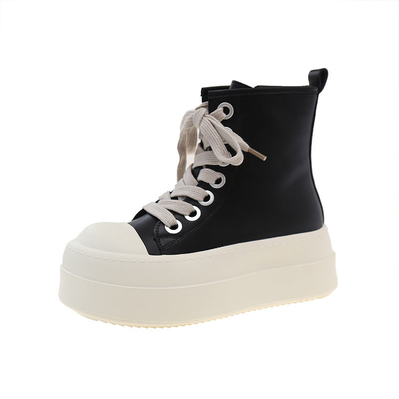 Damen Plattform Sneakers mit modischem Obermaterial und auffälligem Absatz R&B