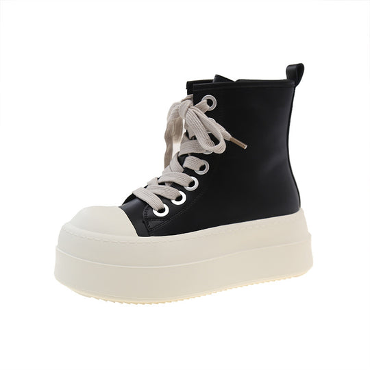 Damen Plattform Sneakers mit modischem Obermaterial und auffälligem Absatz R&B