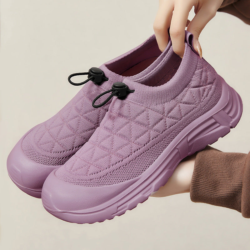 Damen Sportliche Slip-On Sneakers mit flexiblem Strickoberteil R&B