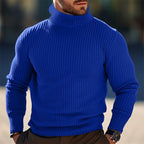 Herren Stehkragen Pullover aus strukturiertem Strick R&B