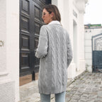 Damen Strickjacke mit strukturiertem Zopfmuster und lässigem Schnitt R&B