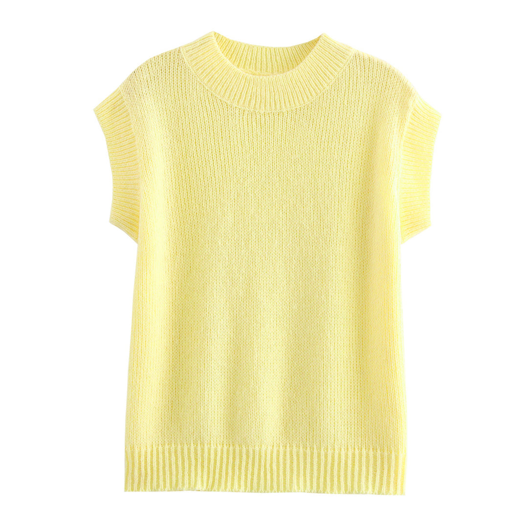 Damen Stricktop mit luftiger Passform und feinen Rippdetails R&B