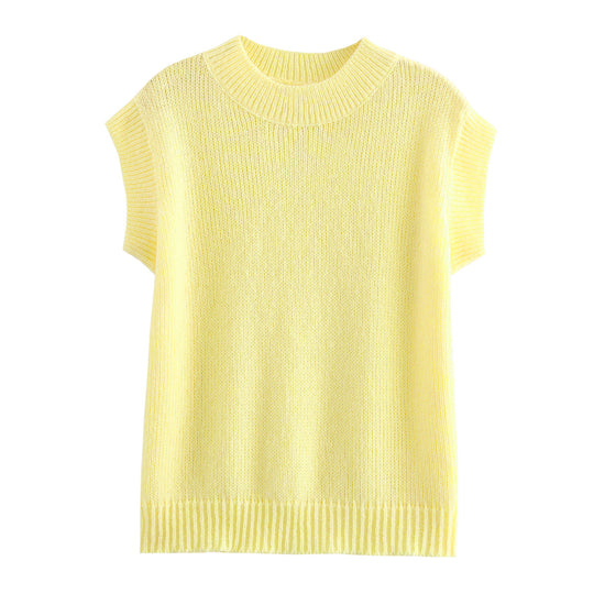 Damen Stricktop mit luftiger Passform und feinen Rippdetails R&B