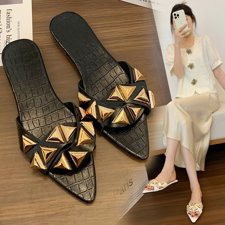 Damen Riemchen-Sandalen mit dekorativem Geometrie Design R&B