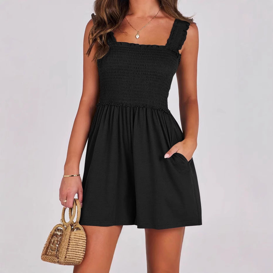 Damen verführerisches Sommerkleid mit Rüschendetails und praktischen Taschen R&B