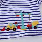 Unisex Baumwoll-T-Shirt mit buntem Baustellenmotiv R&B