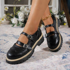 Damen Modische Ballerinas mit Doppelriemen und atmungsaktiver Sohle R&B