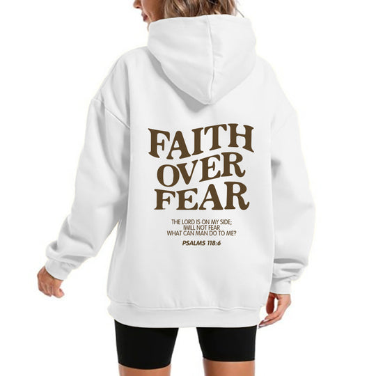 Damen Kapuzensweater mit motivierendem Schriftzug und bequemem Schnitt R&B
