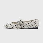 Damen Ballerinas mit modischem Punktedesign und verstellbaren Schnallen R&B