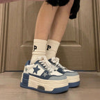 Damen Plattform-Sneaker mit verspieltem Sternen-Design und bequemer Dämpfung R&B