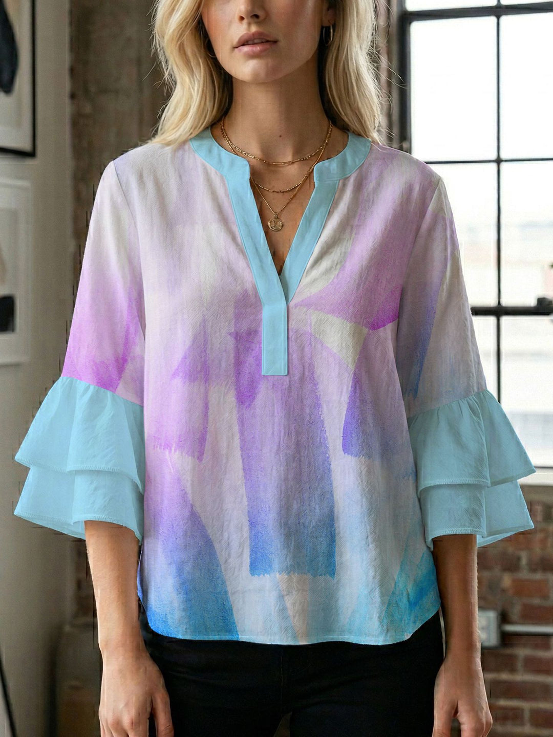 Damen Bluse mit wunderschönen floralem Design R&B