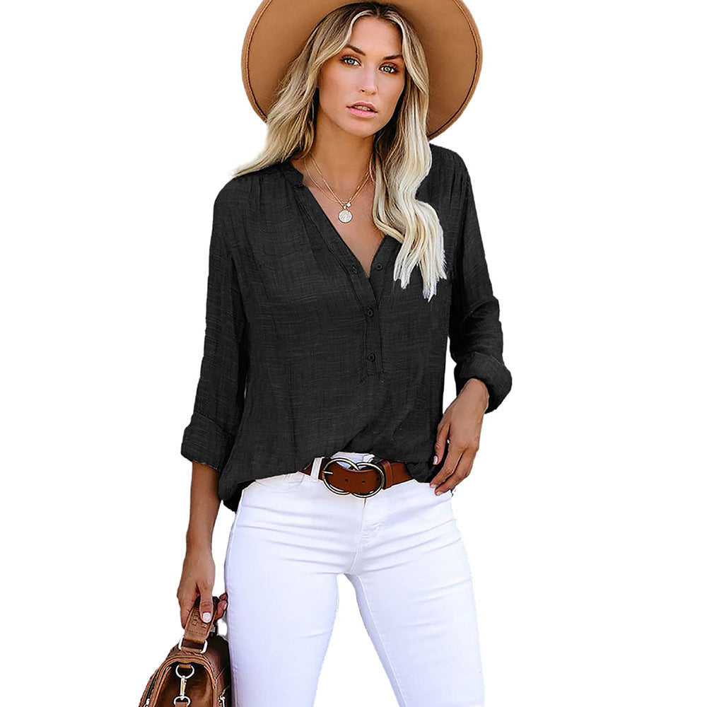 Damen Leichte und luftige Bluse mit Knopfleiste R&B