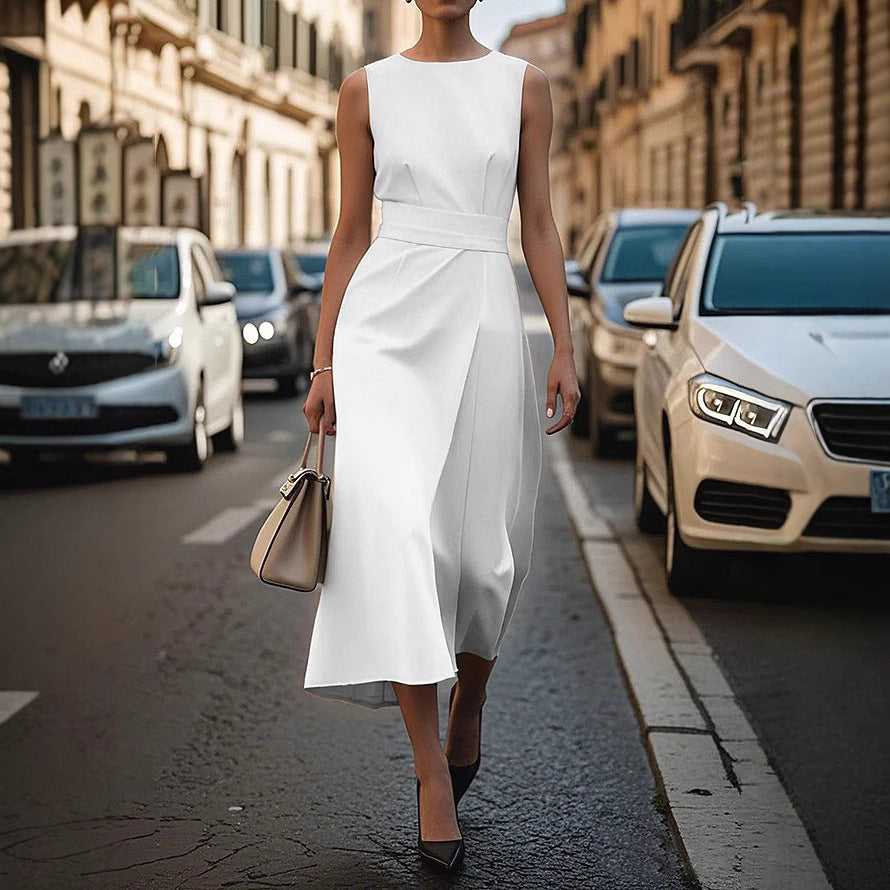 Elegantes Damen Maxikleid mit fließendem Schnitt & Taillengürtel | R&B