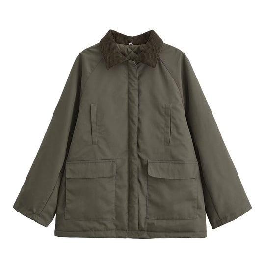 Damen Übergangsjacke mit hohem Kragen und praktischen Taschen R&B