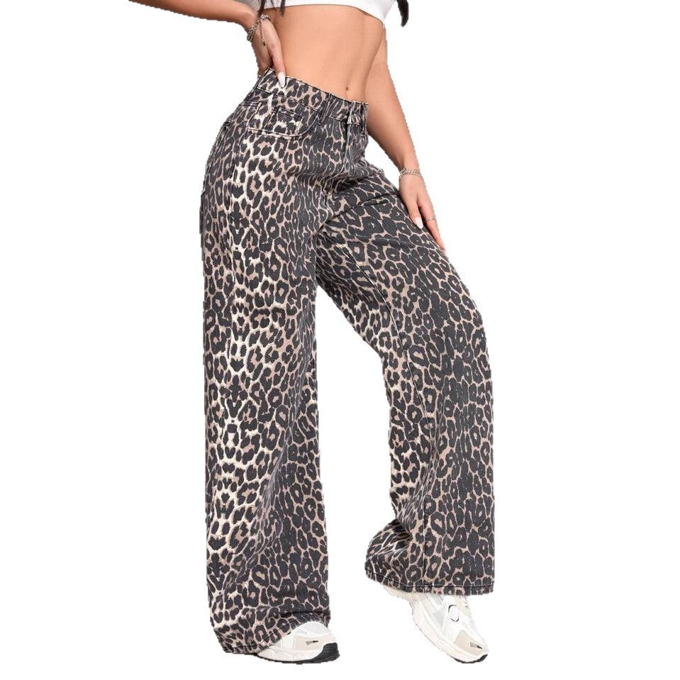 Damen Weite Jeans mit Wildleder-Optik und hoher Taille R&B