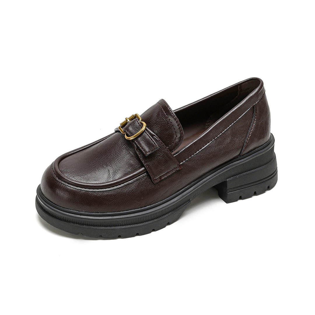 Damen Mokassins mit eleganter Schnallenapplikation und zusätzlichem Plateau R&B