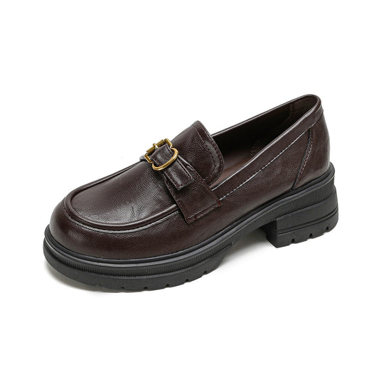 Damen Mokassins mit eleganter Schnallenapplikation und zusätzlichem Plateau R&B