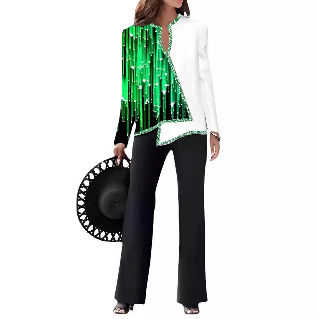 Damen Elegante Statement-Jacke mit asymmetrischem Schnitt und funkelnden Details R&B