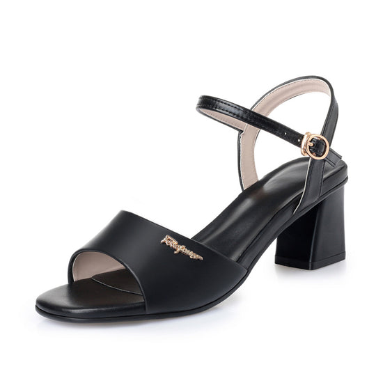 Damen elegante Blockabsatz Sandalen mit verstellbarem Riemen und komfortabler Innensohle R&B
