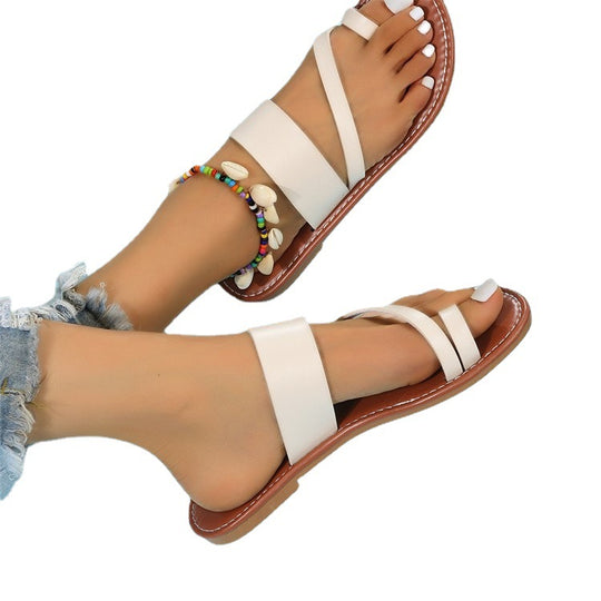 Damen Minimalistische Riemensandalen mit bequemer Sohle R&B