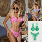 Damen Hochgeschnittener Bikini mit gepolstertem Oberteil und verstellbaren Trägern R&B