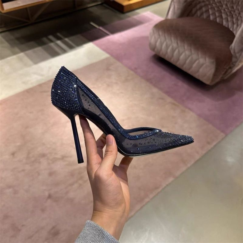 Damen elegante High Heel Pumps mit transparentem Netzdesign R&B