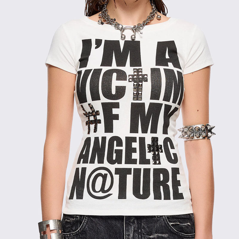 Damen T-Shirt mit kreativem grafischen Aufdruck R&B