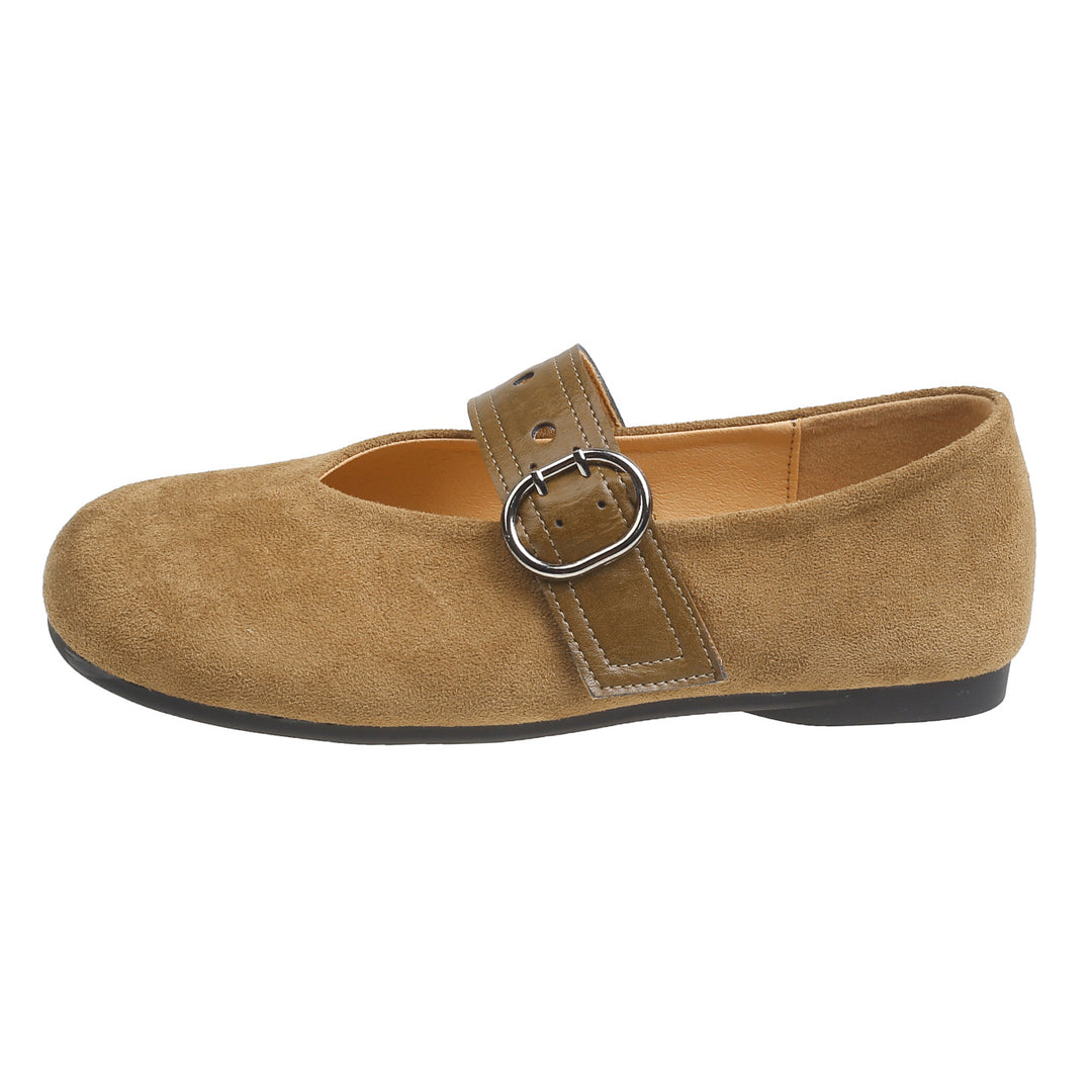 Damen Ballerinas mit dekorativem Riemen und komfortablem Fußbett R&B