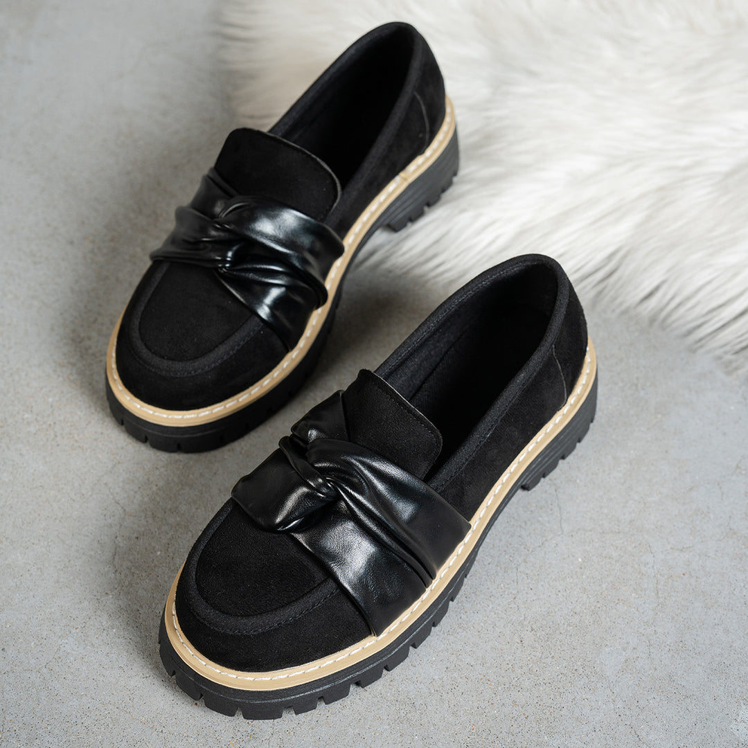 Damen Mokassins mit modischer Knotendetail und bequemer Profilsohle R&B
