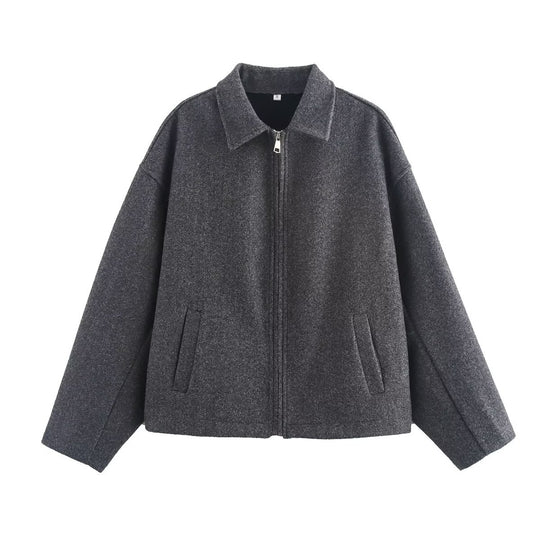 Damen lässige Übergangsjacke mit praktischem Reißverschluss und aufgesetzten Taschen R&B