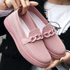 Damen Atmungsaktive Slip-On Sneakers mit modischem Kettendetail R&B