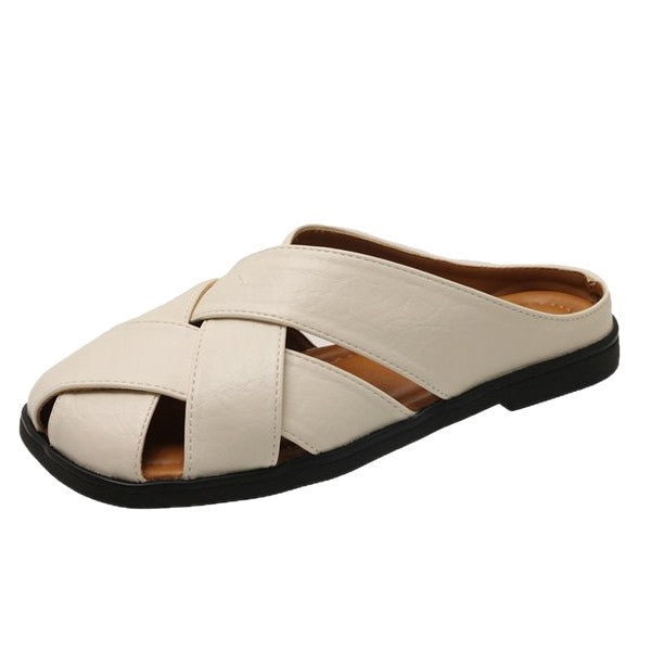Damen bequeme und stylische Clogs mit modernen Kreuzriemen R&B