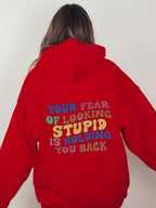 Damen Kapuzensweater mit inspirierendem Statement-Druck