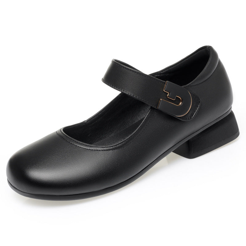 Damen Mary Jane Ballerinas mit elegantem Riemen und komfortablem Blockabsatz R&B
