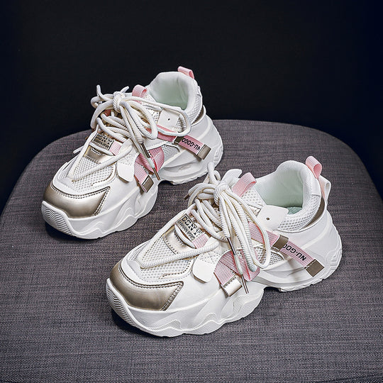 Damen Sportliche Chunky Sneakers mit atmungsaktivem Mesh und modischen Akzenten R&B