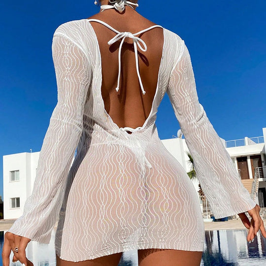 Damen Transparente Strandkleid R&B