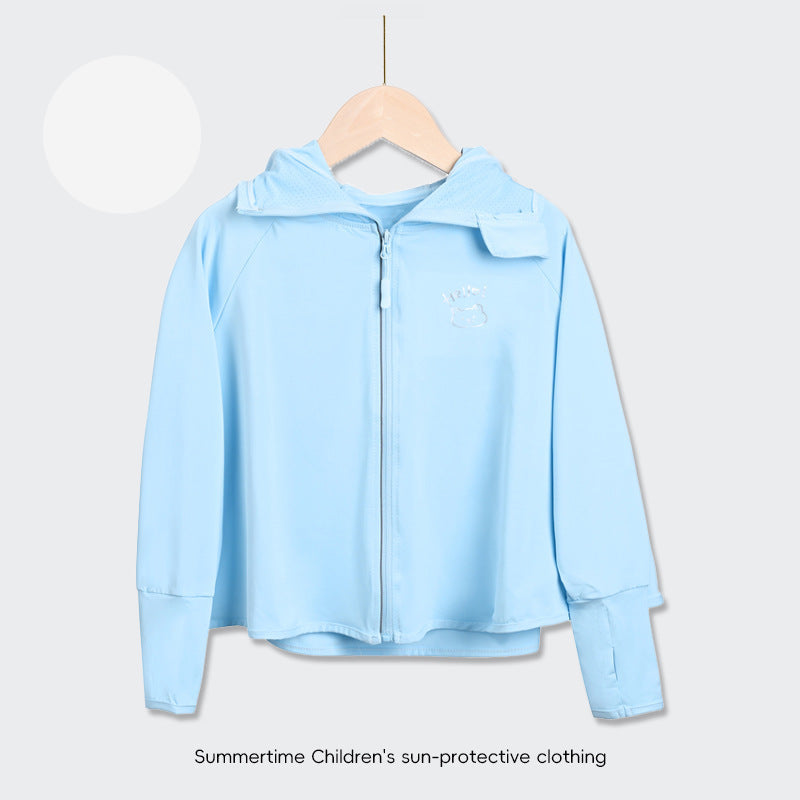 Kinder UV-Schutzjacke mit Kapuze und leichten atmungsaktiven Eigenschaften R&B