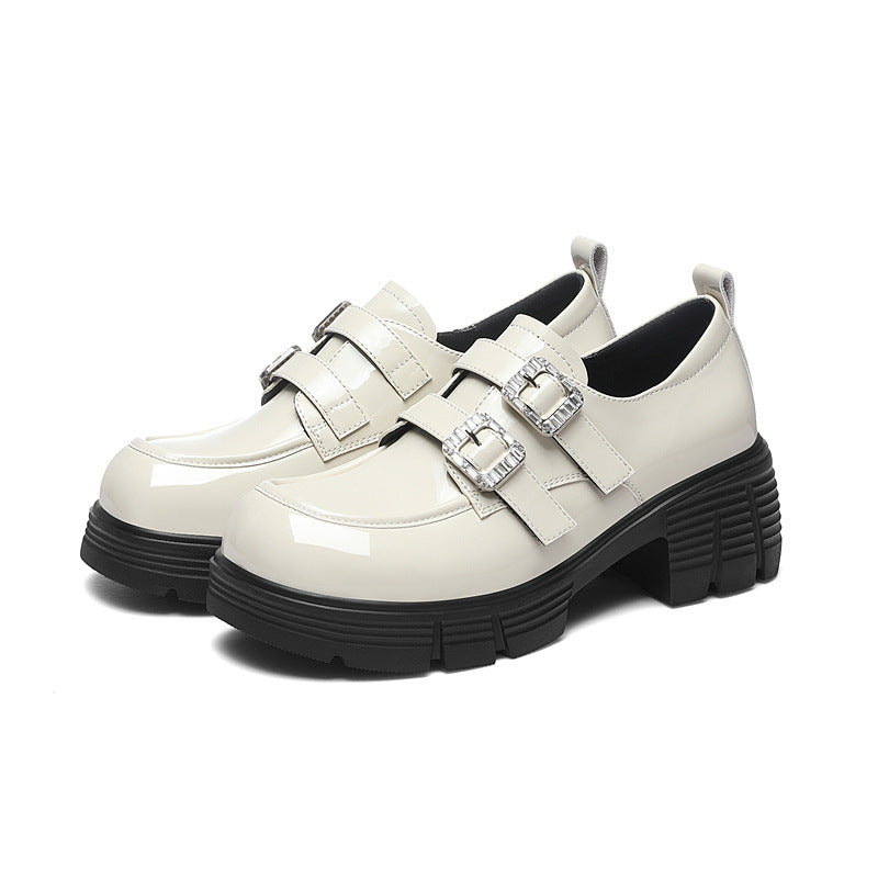 Damen Modische Plateau-Schnürschuhe mit doppeltem Riemenverschluss R&B