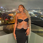 Damen Elegantes Maxikleid mit Kettenakzenten und schmalem Schnitt R&B