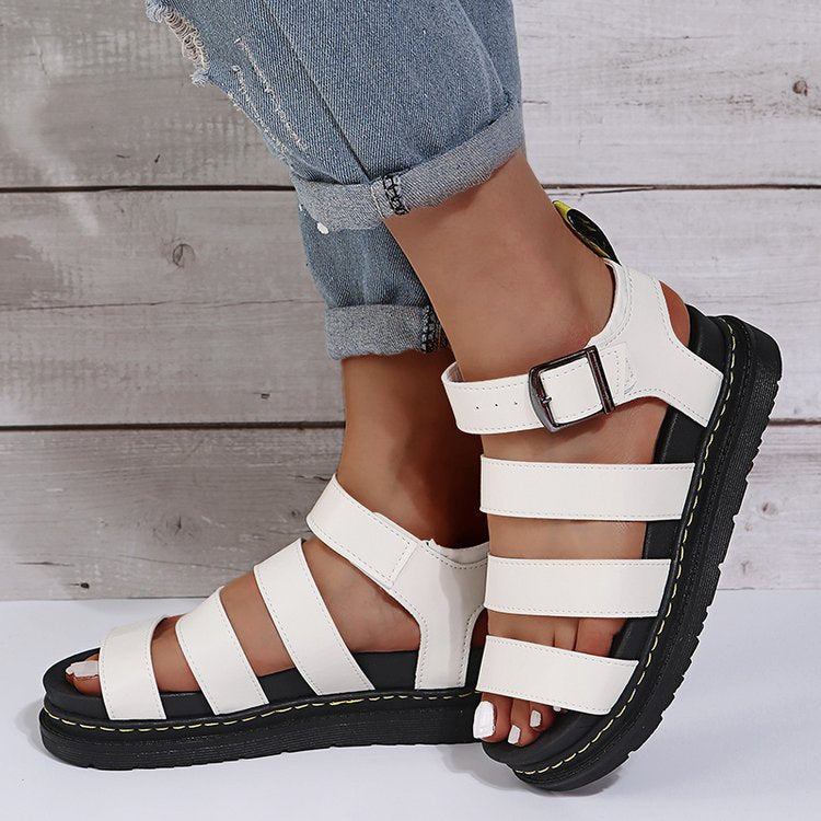 Damen Komfortable Sportliche Sandalen mit Verstellbarem Riemen und Robustem Profil R&B