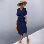 Damen Midikleid mit Wickeloptik R&B